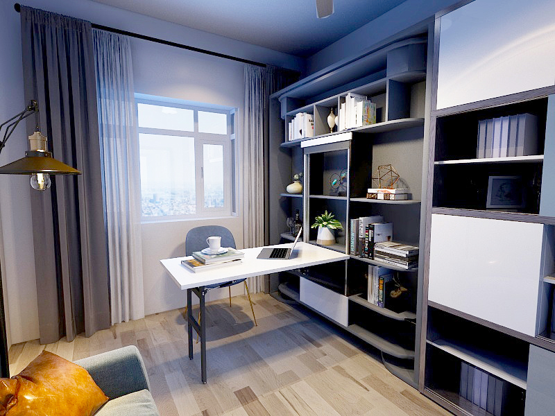 17.c18起草视频家（jiā）具旋轉床加壁（bì）桌組合櫃